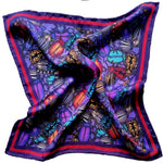 Becca Who Purple and Red Silk Pocket Square Mens Accessory Beetles Design