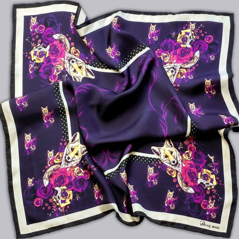 Bohemian Fox | Pure Silk Scarf 65cm