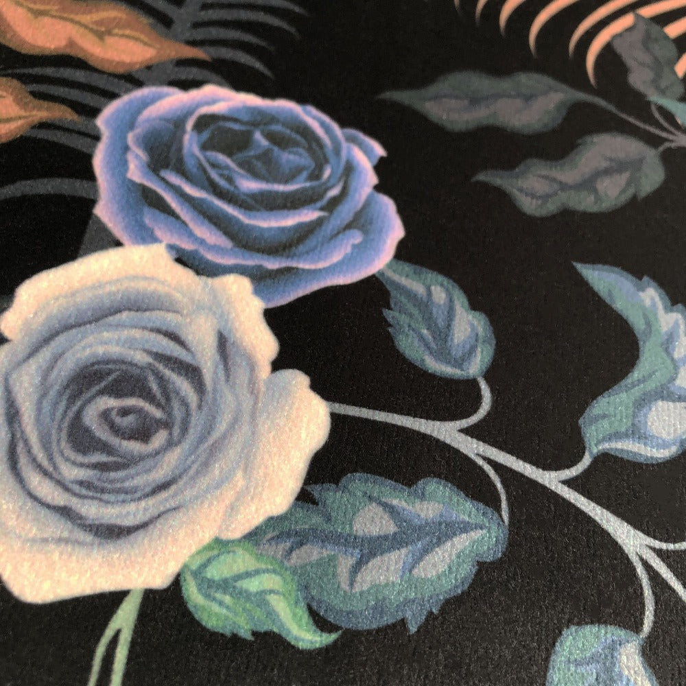 Roses detail of Becca Who Designer Soft Furnishings and Upholstery Fabric in Bengal Rose garden design