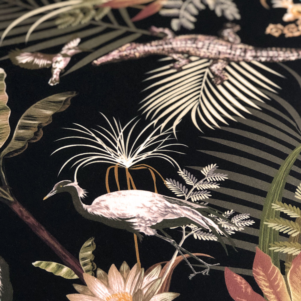 Crocodilia in Ebony | Velvet Fabric Sample