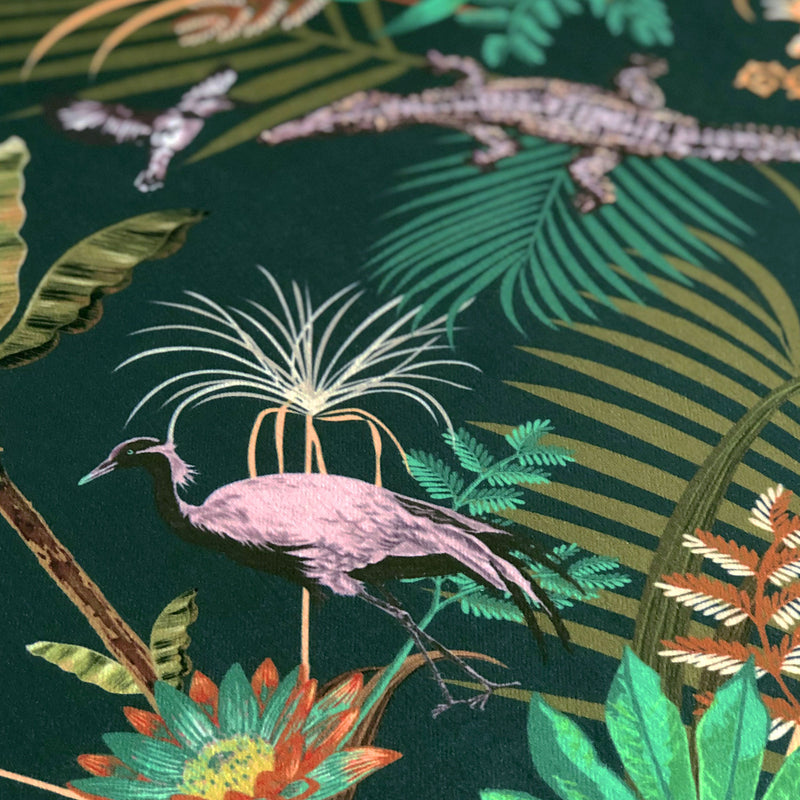 Crocodilia in Jungle Green | Designer Velvet Fabric
