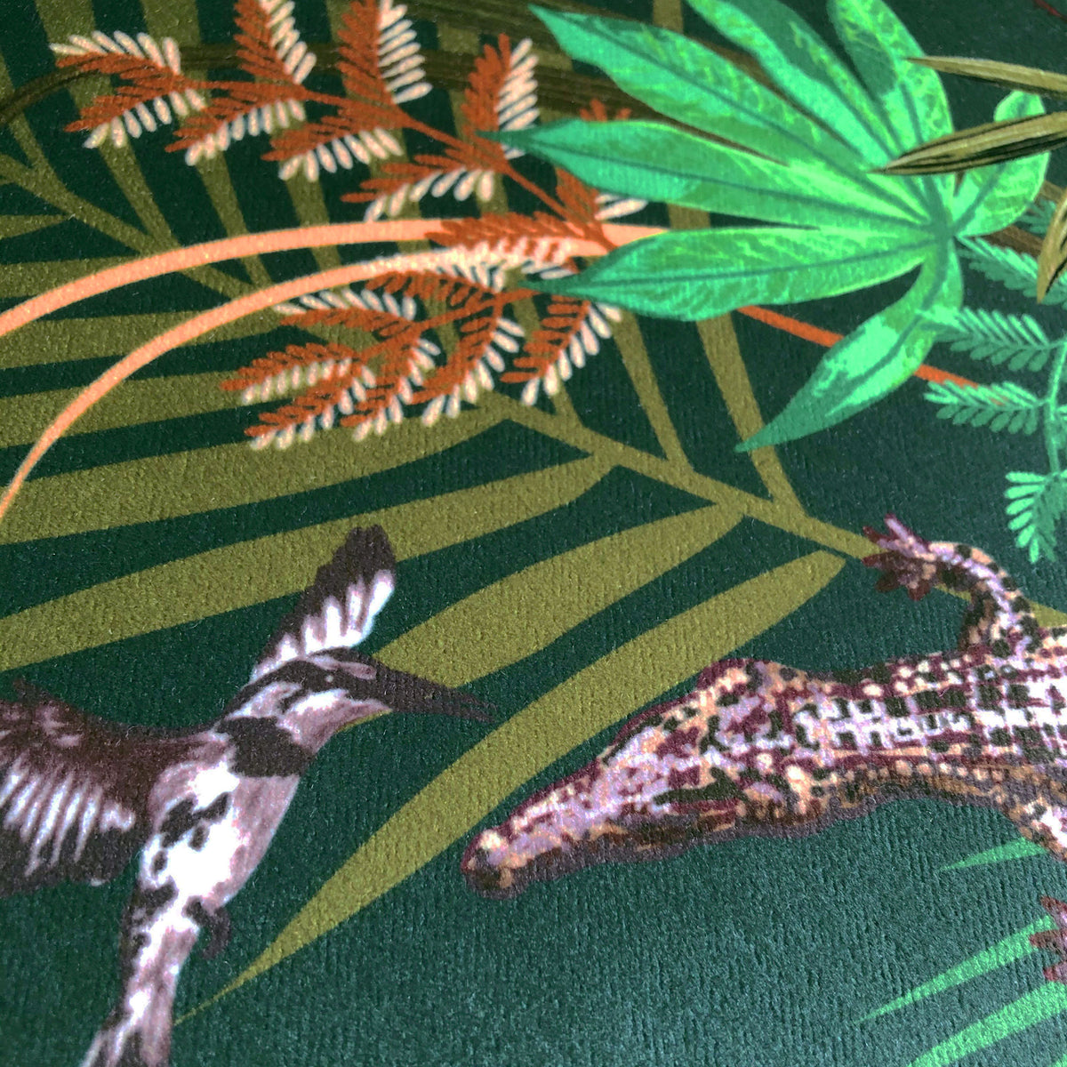 Crocodilia in Jungle Green | Designer Velvet Fabric