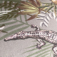Crocodilia in Safari Natural | Designer Velvet Fabric