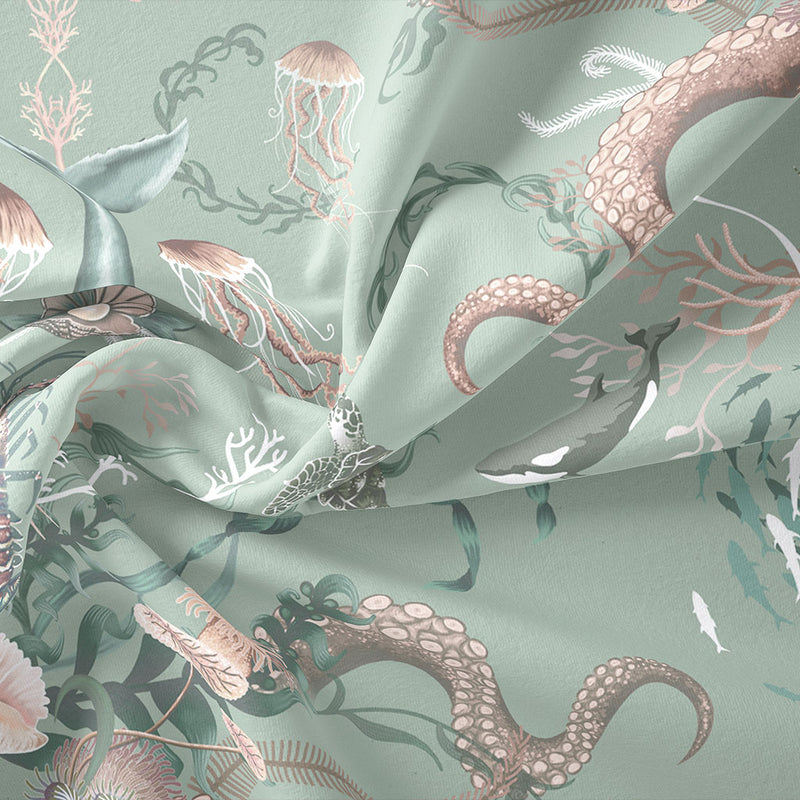 Ocean Treasures in Coastal | Velvet Fabric