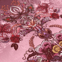 Eden in Bloom | Pink Floral Velvet Fabric