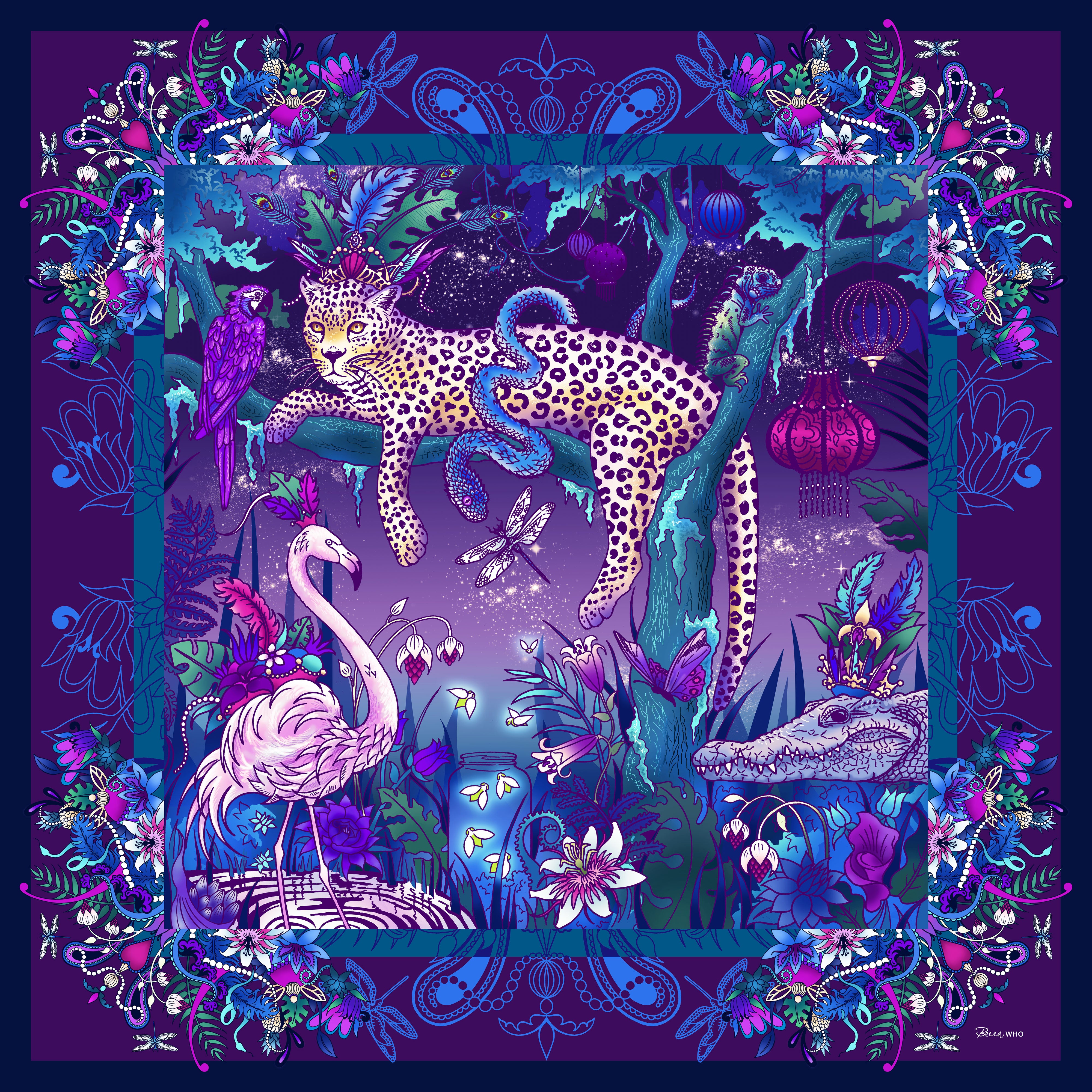 Regal Leopard | Silk Modal Scarf 90cm – Becca Who