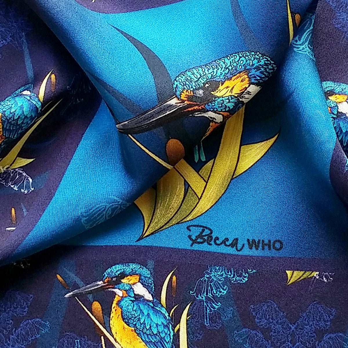 Kingfisher | Silk Twill Pocket Square in Blue