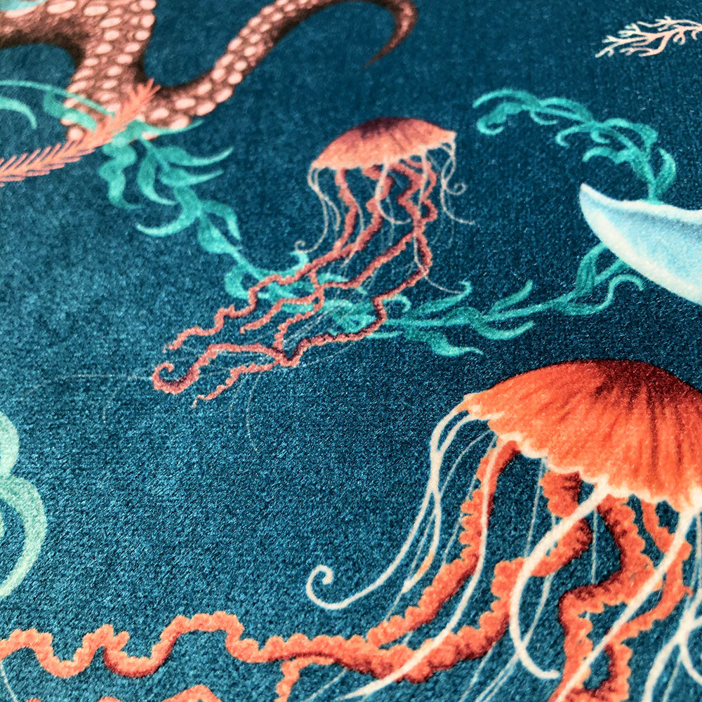 Ocean Treasures in Blue Bay | Non FR | 1 Half Metre Velvet Fabric