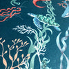 Ocean Treasures in Blue Bay | Velvet Fabric Sample