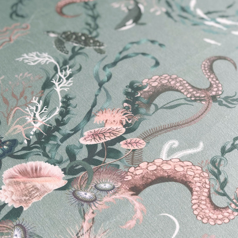 Ocean Treasures in Coastal | Velvet Fabric