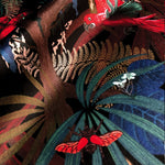 Rainforest Rush in Sultry | Black Patterned Velvet Fabric