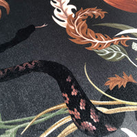 Serpentwined in Charcoal | Velvet Fabric Sample