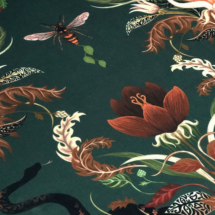 Serpentwined in Forest | Non FR | 1 Half Metre Velvet Fabric