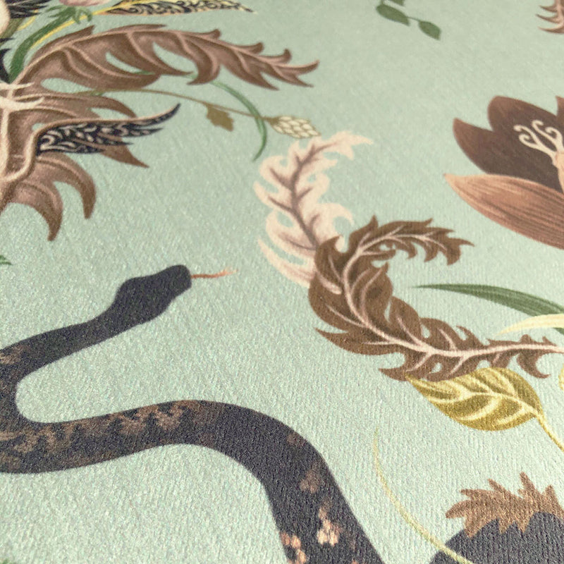 Serpentwined in Pale Moss | Velvet Fabric Sample