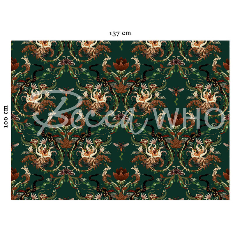 Serpentwined in Forest | Velvet Fabric Sample