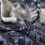 Stag in Navy & Gold | Pure Silk Neckerchief 65cm