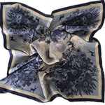Stag in Navy & Gold | Pure Silk Neckerchief 65cm