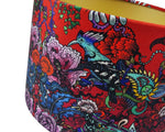 Tropical England | Velvet Drum Lampshade in Scarlet
